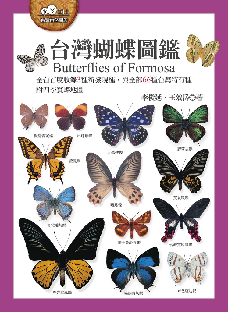 台灣蝴蝶圖鑑(全台首度收錄3種新發現種,與全部66種台灣特有種,附四季賞蝶地圖)